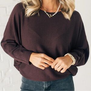 The Mindy Ribbed Dolman Top